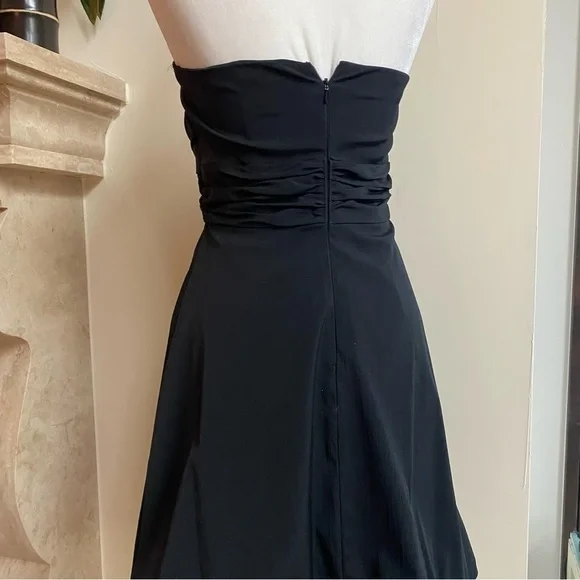 White House Black Market Black Bubble Hem Strapless Women Size 4 Cocktail Party - Picture 7 of 13
